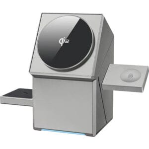 Estação Magnética 3 em 1 Sem Fio Giratória Portátil