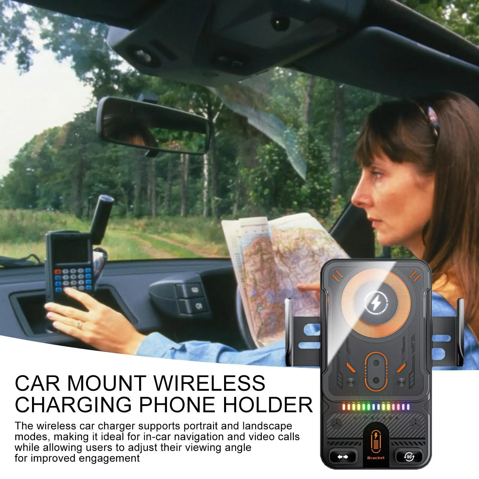 Carregador Sem Fio Automático para Carro 15W com Suporte Inteligente e Fixação na Saída de Ar - Image 2