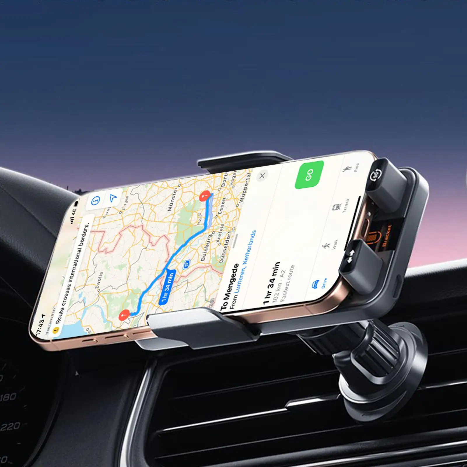 Carregador Sem Fio Automático para Carro 15W com Suporte Inteligente e Fixação na Saída de Ar