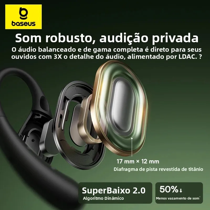 Baseus Eli Sport 2 Open‑Ear Bluetooth 6.0 | Fone Esportivo Hi‑Res LDAC - Imagem 5