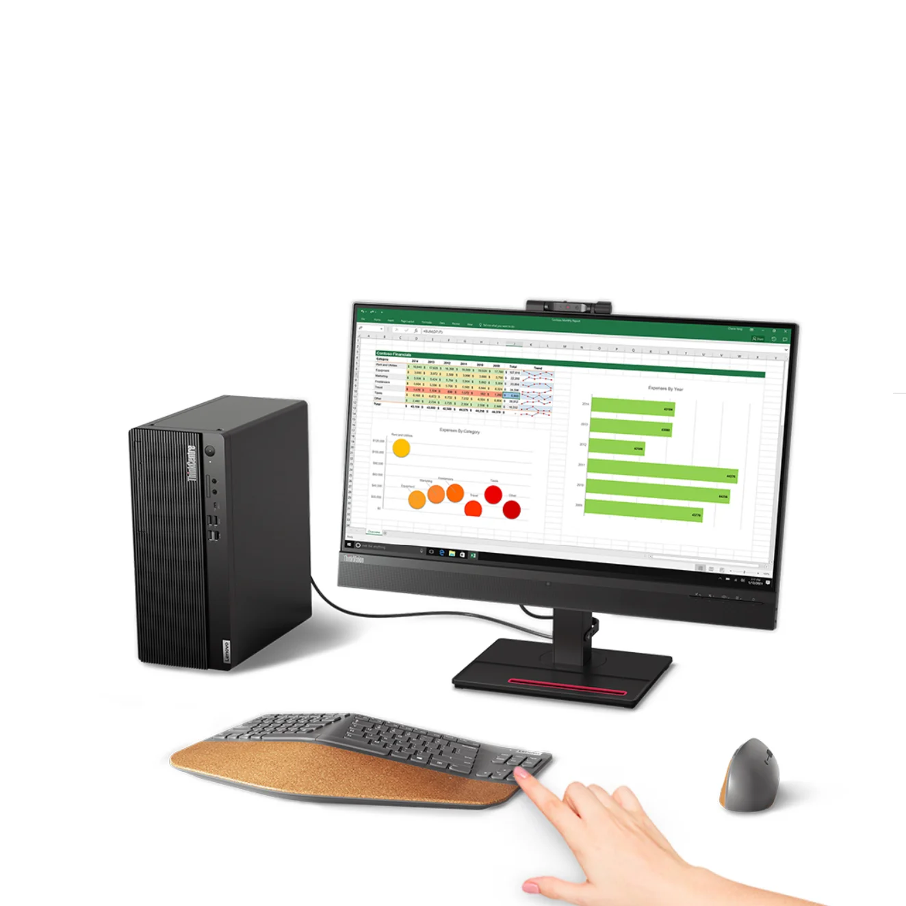 Lenovo Go Split Wireless | Teclado Ergonômico Sem Fio USB‑A Cinza - Imagem 4