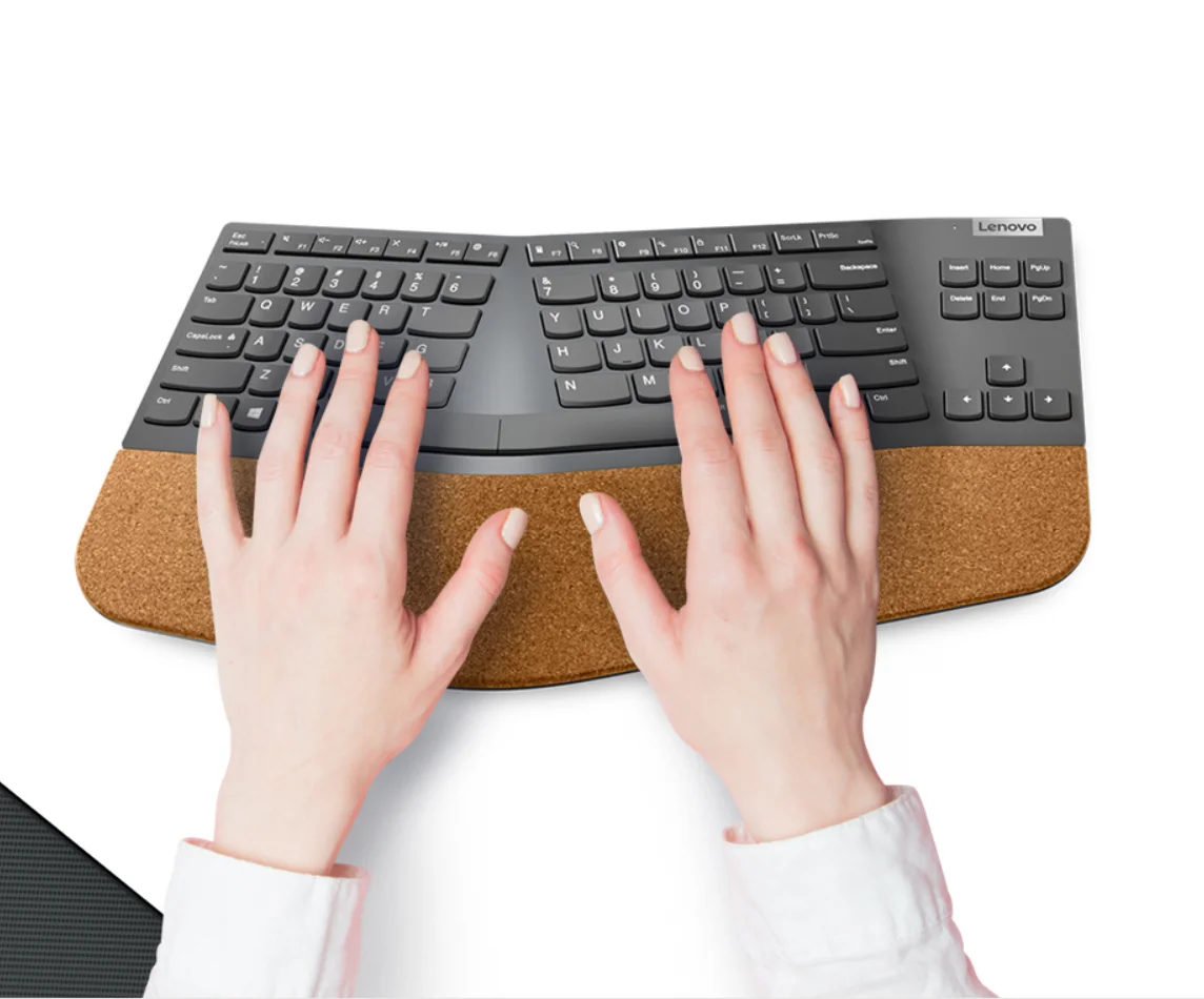 Lenovo Go Split Wireless | Teclado Ergonômico Sem Fio USB‑A Cinza - Imagem 3