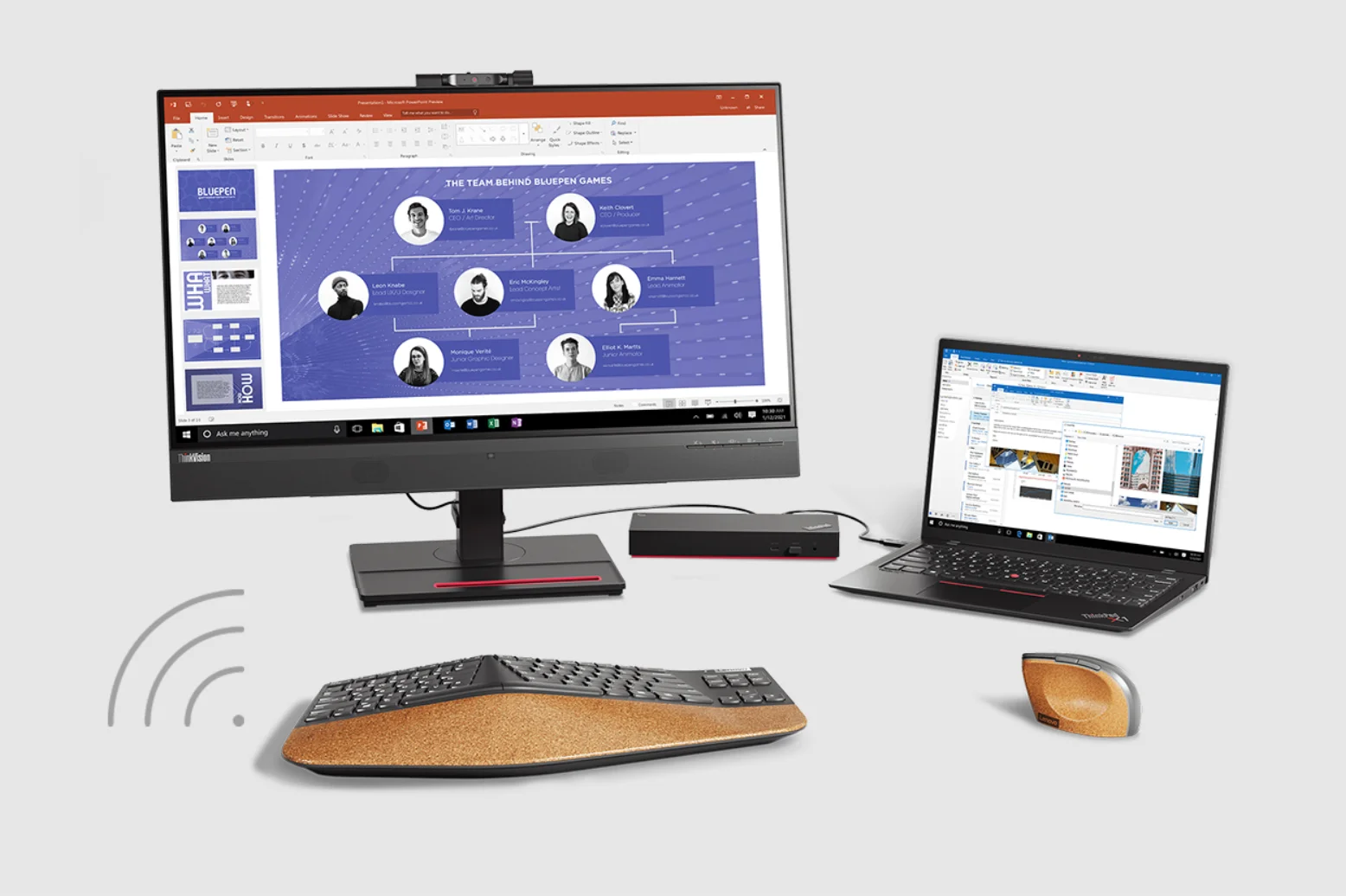Lenovo Go Split Wireless | Teclado Ergonômico Sem Fio USB‑A Cinza - Imagem 5