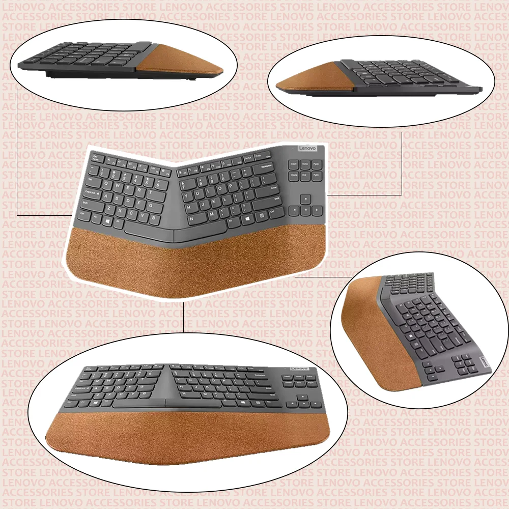 Lenovo Go Split Wireless | Teclado Ergonômico Sem Fio USB‑A Cinza - Imagem 6