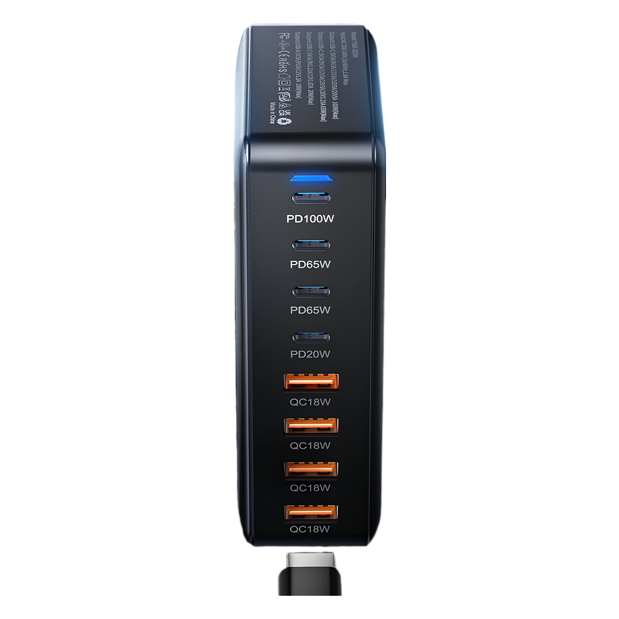 Carregador de Mesa ESSAGER GaN 320W 8 Portas USB-C e USB-A | PD 100W para Notebook, MacBook, iPhone e Samsung - Imagem 3