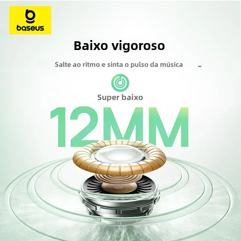 Baseus Bass EP10 NC ANC 43dB Bluetooth 6.0 com 4 Microfones - Imagem 3