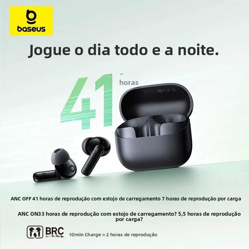Baseus Bass EP10 NC ANC 43dB Bluetooth 6.0 com 4 Microfones - Imagem 4