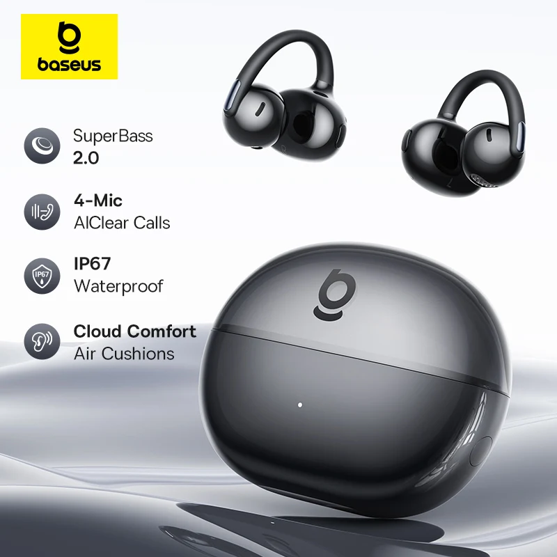 Baseus Bowie MC2 Air Open Ear Bluetooth 6.0 com 4 Microfones